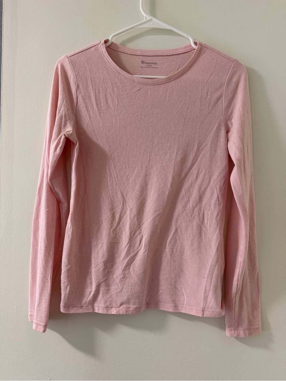 No Boundaries Long Sleeve Top Womens S Pink Like New Crewneck Knit Layering